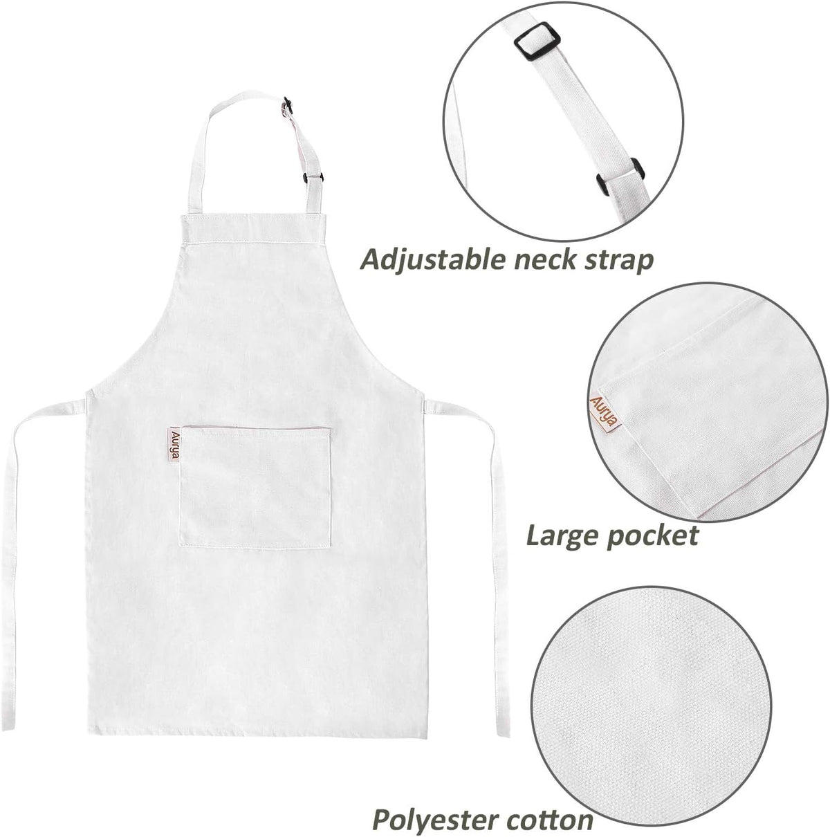 Aurya kids apron and chef hat set in light blue with front pocket and adjustable strap - view 20