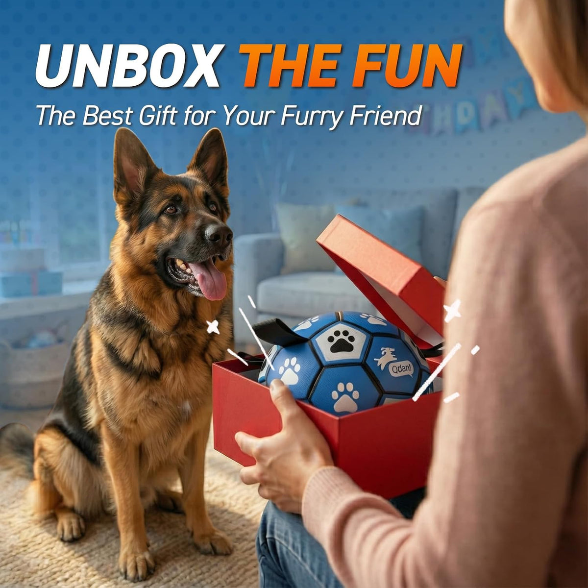 QDAN Dog Balls, Herding Balls for Dogs - Blue Gray / Extra Large Size 5 (9 Inch) - image 3