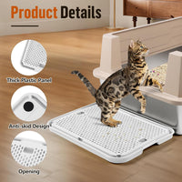 Cat Litter Box Step, Large Cat Litter Ramp with Filter Function - White Large - image 4