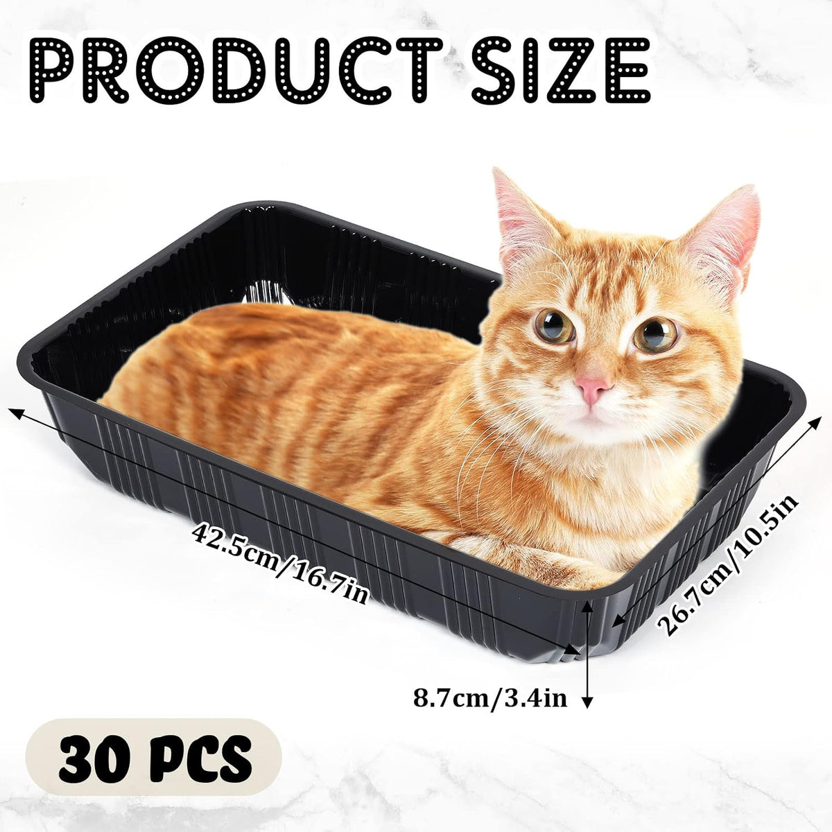 Tessco for you 30 Pack Disposable Litter Boxes for Cats - Black - image 3