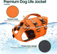 Kuoser Dog Life Jacket, High Flotation Dog Life Vest for Swimming Boating – Essentials for Dogs - A-Safety Orange / L (Chest Girth:22.83-29.53'') - image 2