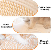 Handwoven Cat Basket Bed Cooling for Indoor Cat with Cushion – Essentials for Cats - White - image 4