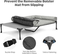 Veehoo Cooling Elevated Dog Bed Add Removable Waterproof Bolster Cushion Mat, Raised Pet Cot with Breathable Teslin Mesh, No-Slip Feet, Dog Couch Bed for Indoor Outdoor, 49x33inches, Grey, CWC2331B