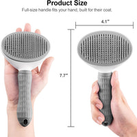 Cat Brush for Shedding, Skin Friendly Self-Clean Dog Slicker Brush – Essentials for Cats - Gray - image 4