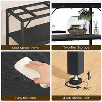 20 Gallon Fish Tank Stand, Aquarium Stand with 2-Tier Storage Shelves, Heavy Duty Breeder Turtle Terrarium Stand Rack for Home Office, 24.0" L x 11.8" W x 24.4" H, Black FTBK2001