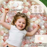 TRENDPLAY Ball Pit Balls Star and Heart Shapes for Toddlers - Pink Beige Pearl White / 200 - image 4