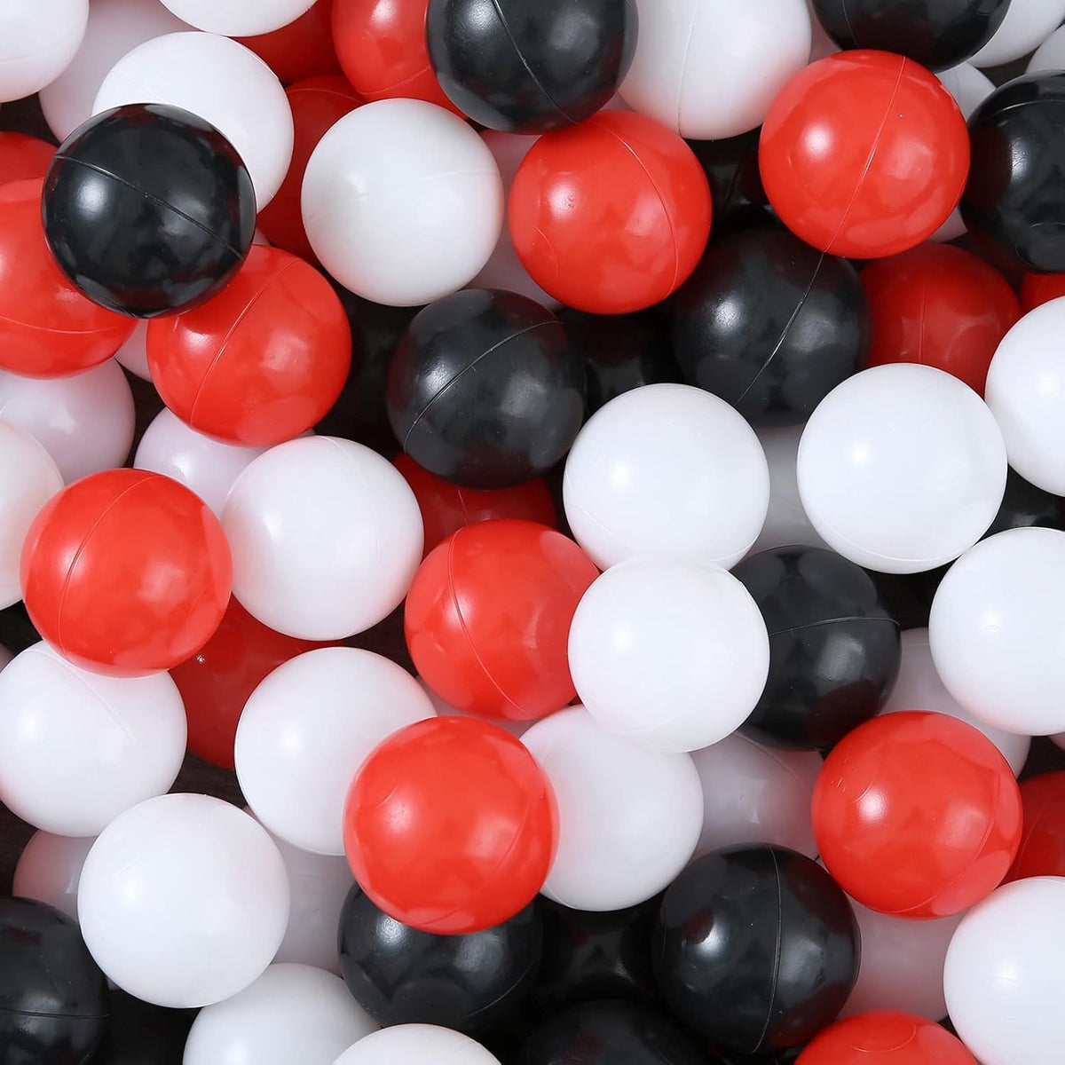 Ball Pit Balls Plastic Balls for Ball Pit Phathalate Free BPA - Black+White+Red / 50