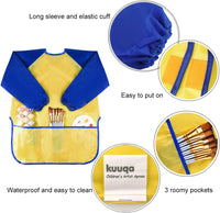 KUUQA Waterproof Children Art Smock Kids Art Aprons – Fun for Kids & Family - Yellow / 1 - image 3