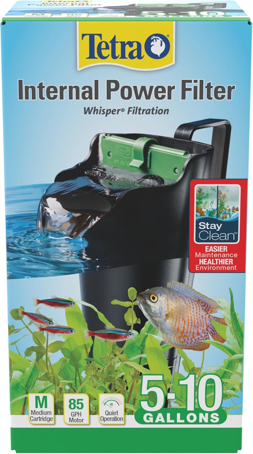 Tetra Whisper 85 GPH Internal Power Filter For Aquariums – Essentials for Fish - 5 - 10 Gallons