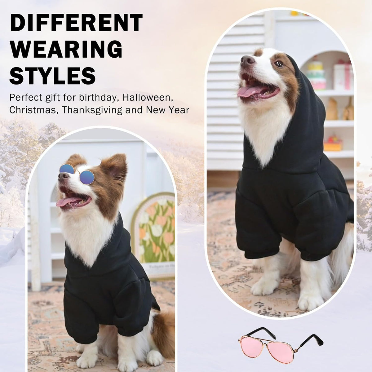 Security Dog Hoodie for Small Medium Large Dogs Boys Girls – Essentials for Dogs - #2 Black (EMB SECURITY Printed With Pocket) / Large - image 2