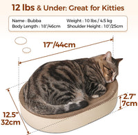 ComSaf Cat Scratcher Bed, Oval Cardboard Scratching Board for Indoor Cats – Essentials for Cats - White Oak Color - image 2