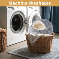 Cat Bed Cave, Cat Beds for Indoor Cats, Washable Hooded Cat Beds - 24.0"L x 24.0"W x 14.0"Th / Grey - image 2