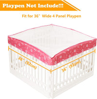 Dog Playpen Mesh Top Cover for 36" Inch Pet Playpen with 4 Panels - Pink - image 2