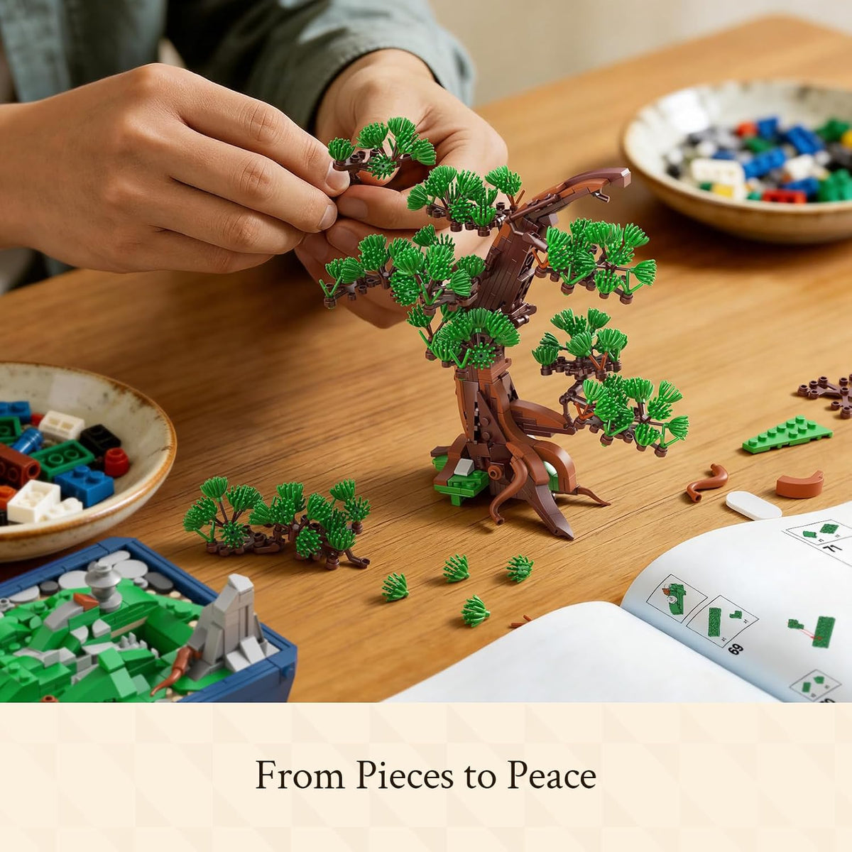 Wise Block Cherry Blossom Bonsai Tree Building Set for Adults - Pine Breath - image 4