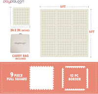 Play Platoon Kids Play Mat, 9 Tile 72x72 Inch - 72"L x 72"W x 0.6"Th / Hand Drawn Tile - image 2