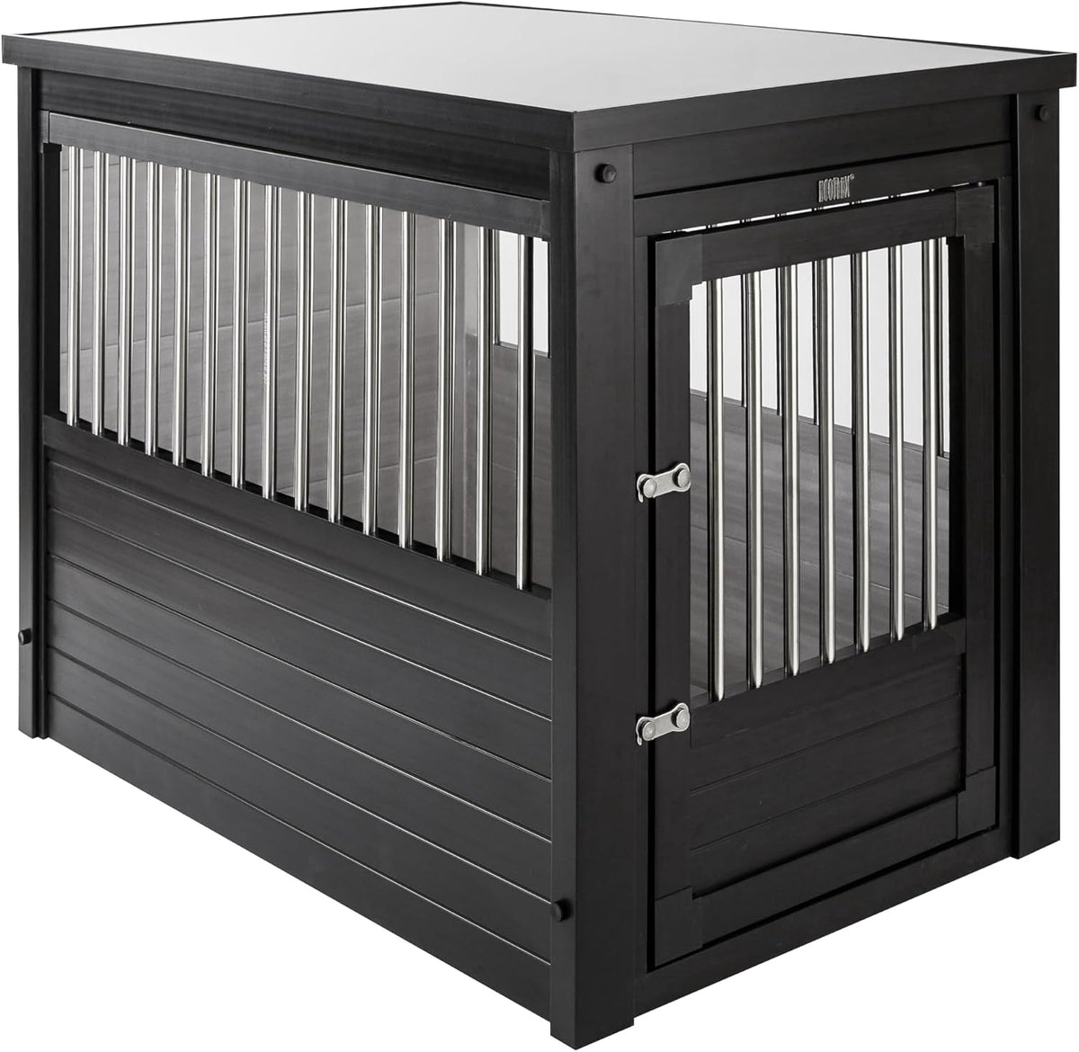 New Age Pet ECOFLEX Large Furniture Style Dog Crate & End Table - Black / 35.9"L x 23.7"W x 28.0"H - image 2