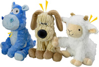 Squeaky Stuffed Dog Toys, Chew Dog for Large Medium Small Breeds – Essentials for Dogs - Blue&Khaki&White