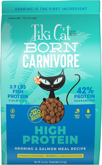 Tiki Cat Born Carnivore High Protein Dry Cat Food, Herring & Salmon Meal, 5.6 lbs. Bag