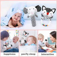 XIXILAND Baby Rattles 0-6 Months Newborn Toys Infant Toys 0-3 Months - Black&White-5 - image 4