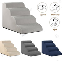Dog Stairs for Small Dogs and Cats - Light Grey / 4 / Standard 4-Step 17.4"H - image 3
