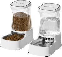 Automatic Dog Water Dispenser & Feeder Food Set - Pearl White / 1 Gallon (Water & food dispenser)