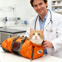 Cinf Cat Restraint Grooming Bag - M Size–Fits most adult cats (8–12 lbs) / Orange - image 3