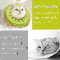ANWA Adjustable Cat Cone Collar Soft, Cute Cat Donut Collar After Surgery, Kitten Recovery Cones to Stop Licking