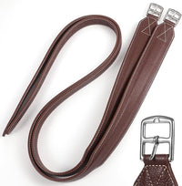 Jeereal Stability Stirrup Leathers with Strong Nylon Core for Equestrian Riding Wide Body English Stirrup Leathers