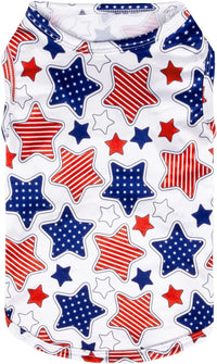 CuteBone Dog Shirts 2-Pack Soft Pet Clothes Breathable Summer Vest - Small / Stars&map - image 3