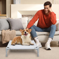 Love&go Elevated Dog Bed with Metal Frame - S - Grey / Small-18.5x18.5x5.5 inch - image 4