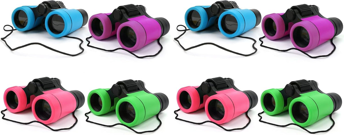 Scotamalone Kids Toy Binoculars Shock Proof for Age 3-12 Years Old - multicolor / four pc (Pack of 2)