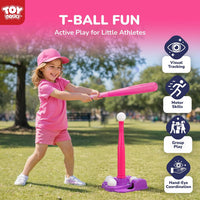 TOY Life T Ball Set for Kids 3-5-8 - Tee, Bat & 6 Balls - image 2
