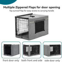PETSFIT Dog Crate Cover, Double Doors, Mesh Window - 30.5"L x 19.5"W x 21.5"H - image 2