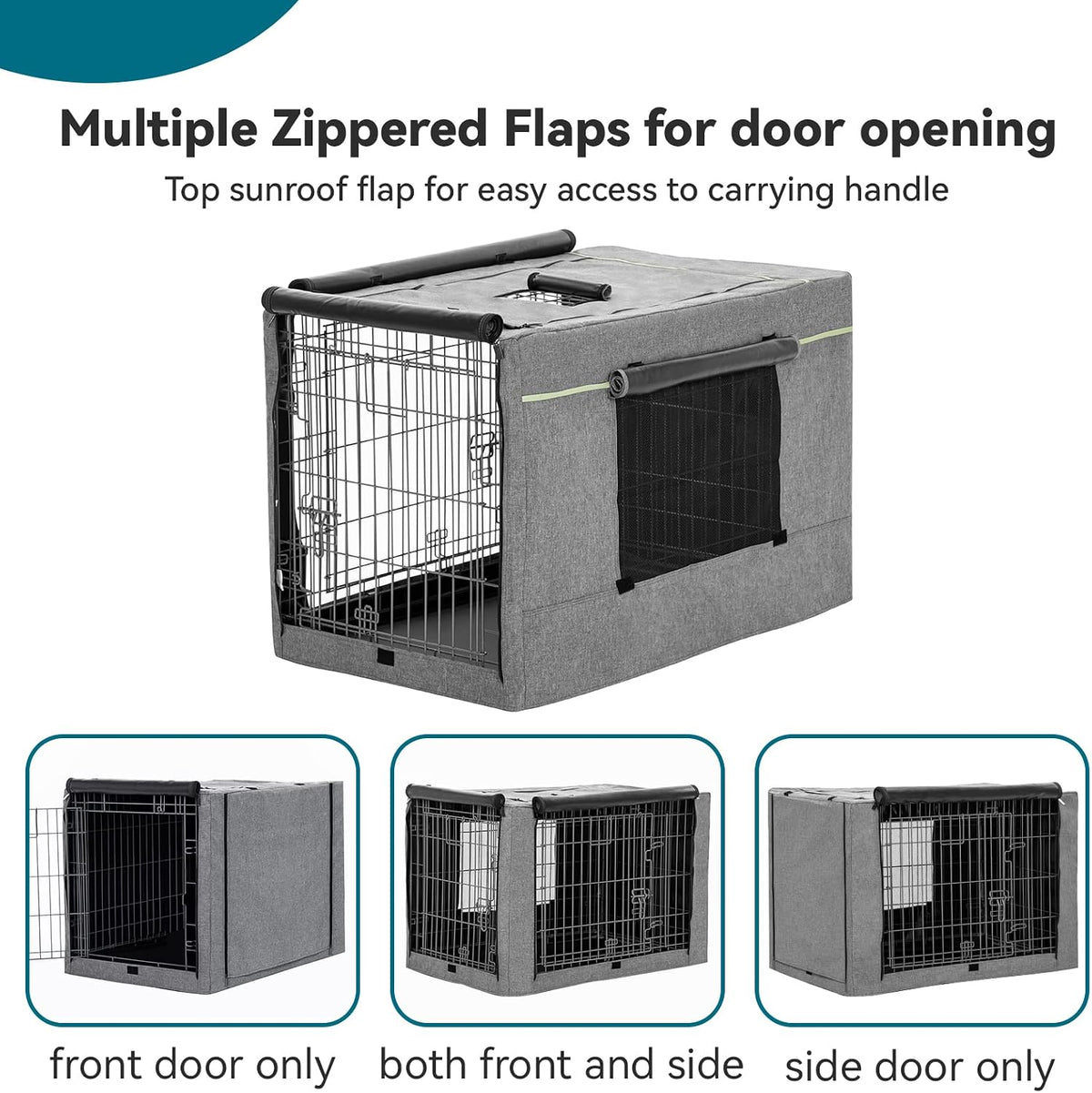 PETSFIT Dog Crate Cover, Double Doors, Mesh Window - 30.5"L x 19.5"W x 21.5"H - image 2