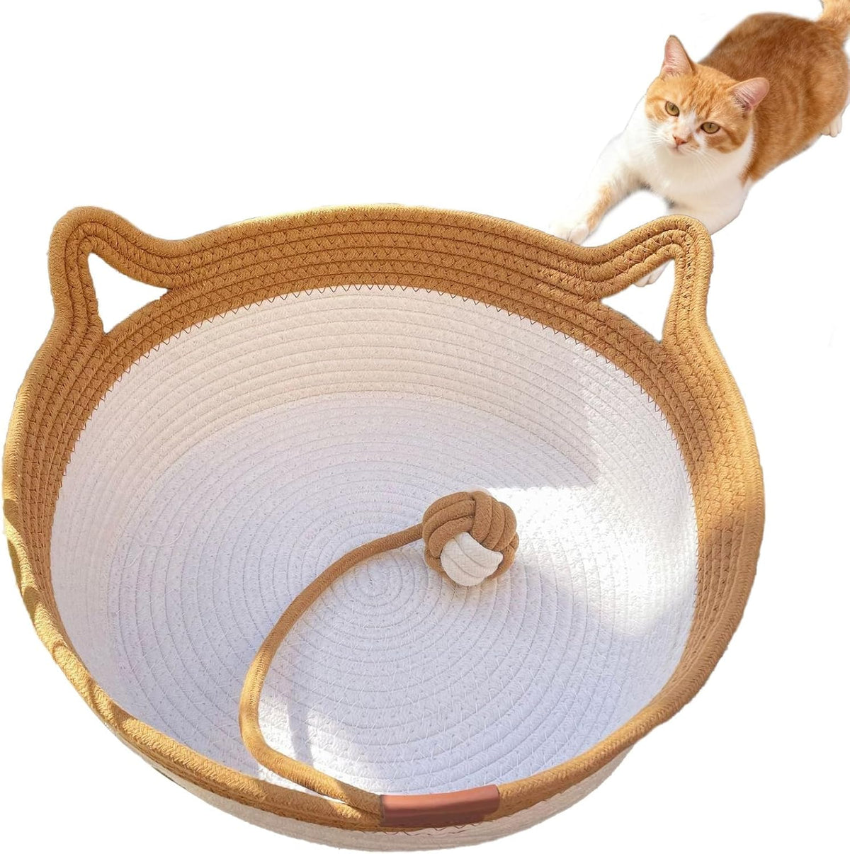 Instinct Basket, Stimuli Handwoven Cat Basket for Cats - Large-18in （Without cushion）