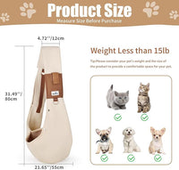 Dog Sling Carrier for Small Dogs - Front Dog Carrier with Adjustable Strap - Hands Free Pet Papoose Bag for Chest - Suitable for Puppy, Small Dogs, and Cats for Outdoor Travel,15 lbs