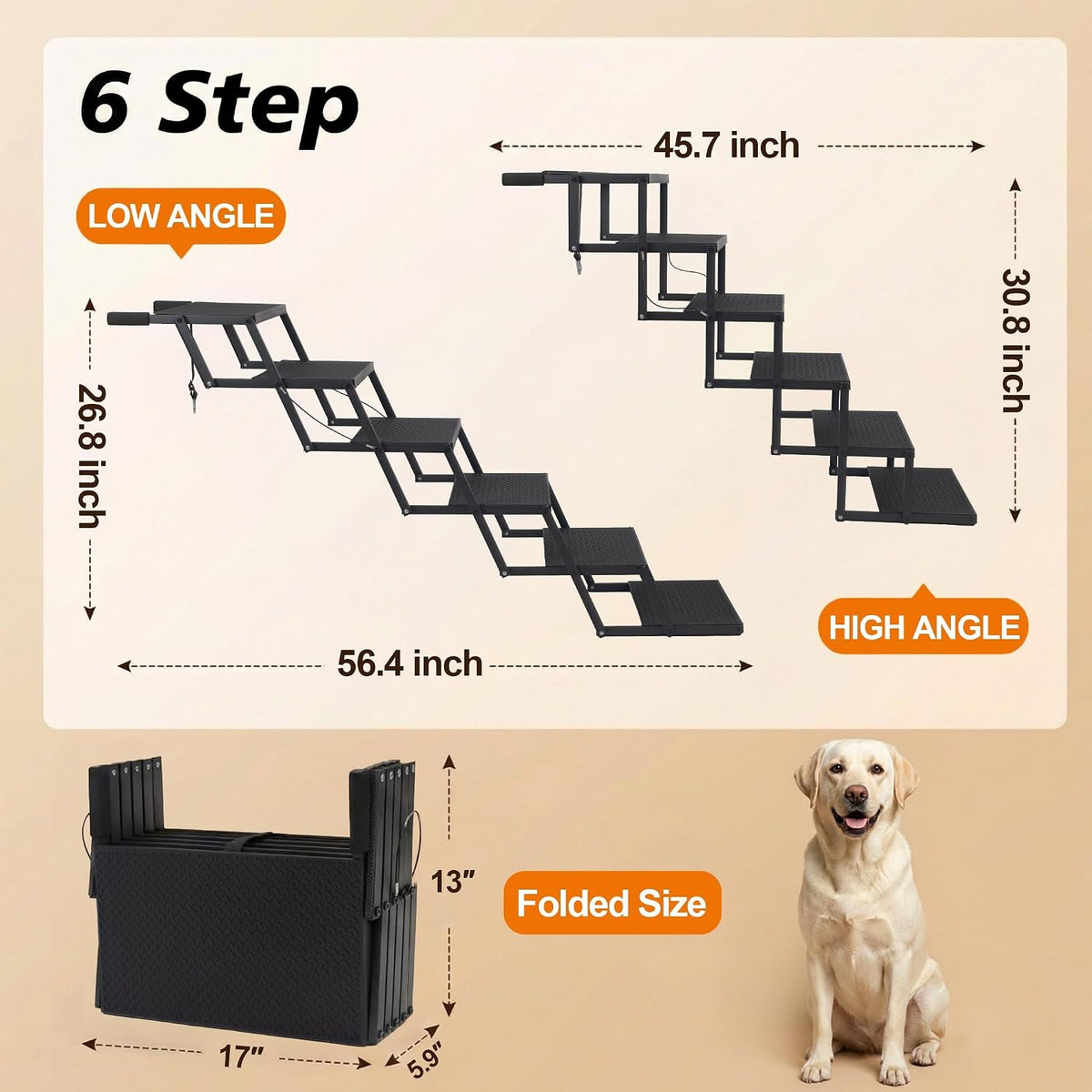 Dog Steps for Car, Truck, SUV - 6 Steps - image 2