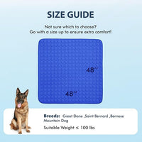 MICROCOSMOS Summer Cooling Mat & Sleeping Pad- Water Absorption Top, Materials Safe, Easy Carry, EZ Clean. Keep Cooling for Pets, Kids and Adults.(Dark Blue, 48" x48")