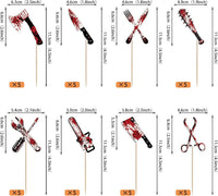 Zhuoweism Halloween horror Happy Birthday glitter cake topper on bamboo stick - view 26