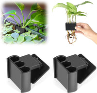 2 Pk Upgraded Aquarium Plant Holder - Black