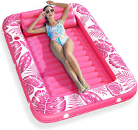 Inflatable Tanning Pool Lounger Float - Rose Pink / Large