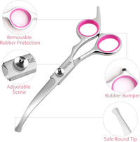Dog Grooming Scissors with Safety Round Tips Stainless Steel – Essentials for Dogs - Rose - image 3