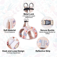 Small Dog Harness and Leash Set, No Pull Puppy Pet Vest, S - Small(Chest Girth 14.5" - 16") / Pink Rose - image 2