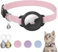 AirTag Cat Collars, Stretchy Collar with Air Tag Holder and Bell – Essentials for Cats - Pink
