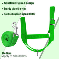 Hillban Cow Halter Cattle Halters Adjustable Calf Halter with Leading Rope for Miniature Horse Donkey Goat Foal Nylon Cattle Training Supplies