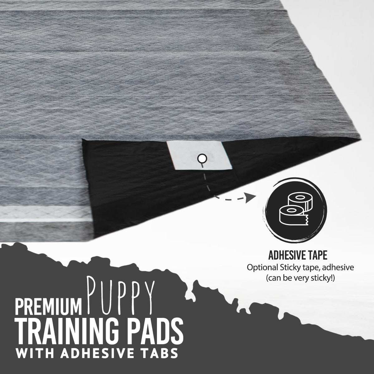 Bulldoglogy 50-Count Carbon Black Dog Pads Puppy Training Pads - 50-Count (24x24) - image 3