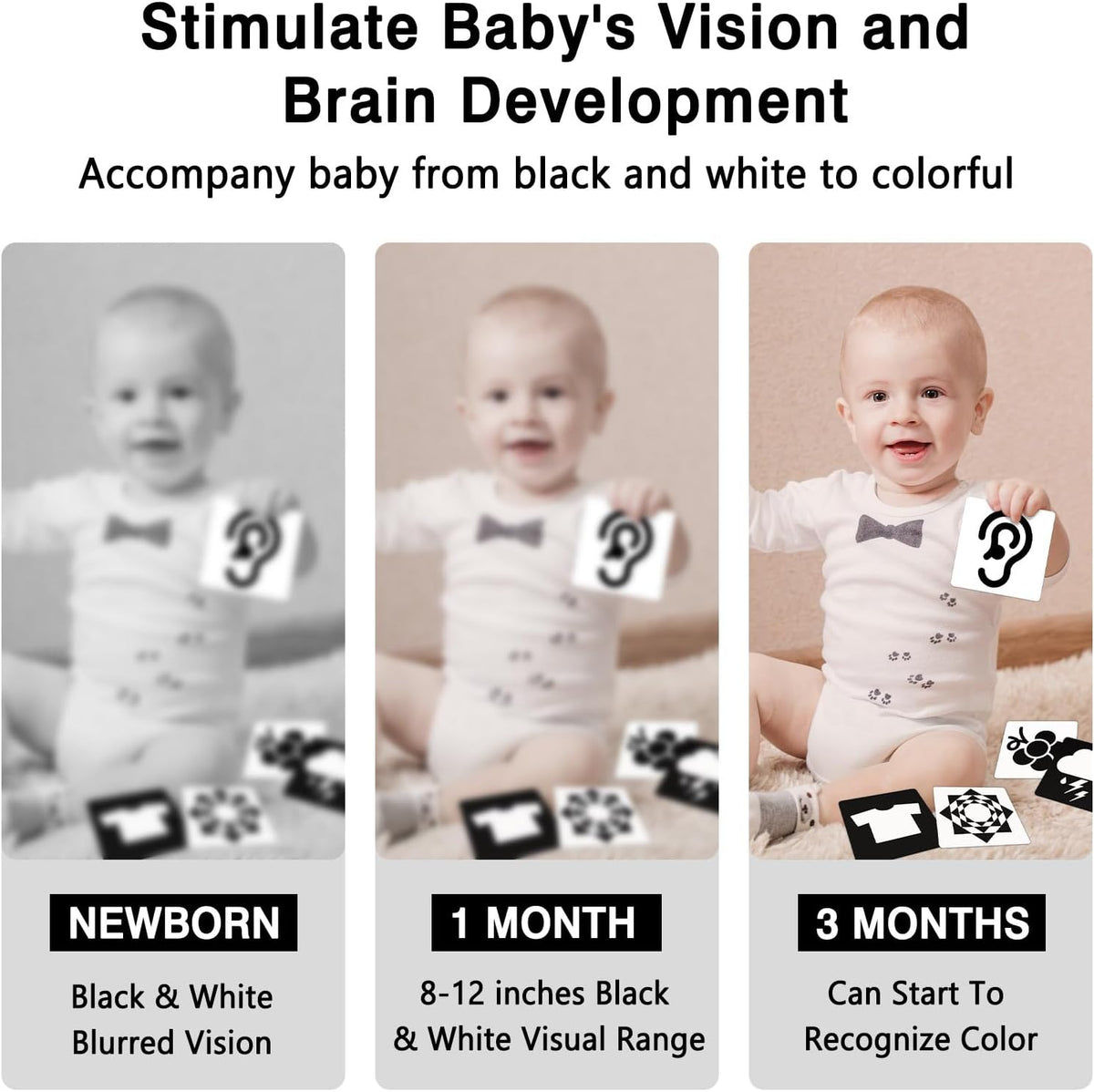 High Contrast Black and White Baby Cards for Newborns 0-3 Months – Fun for Kids & Family - 0-3 Months - image 2