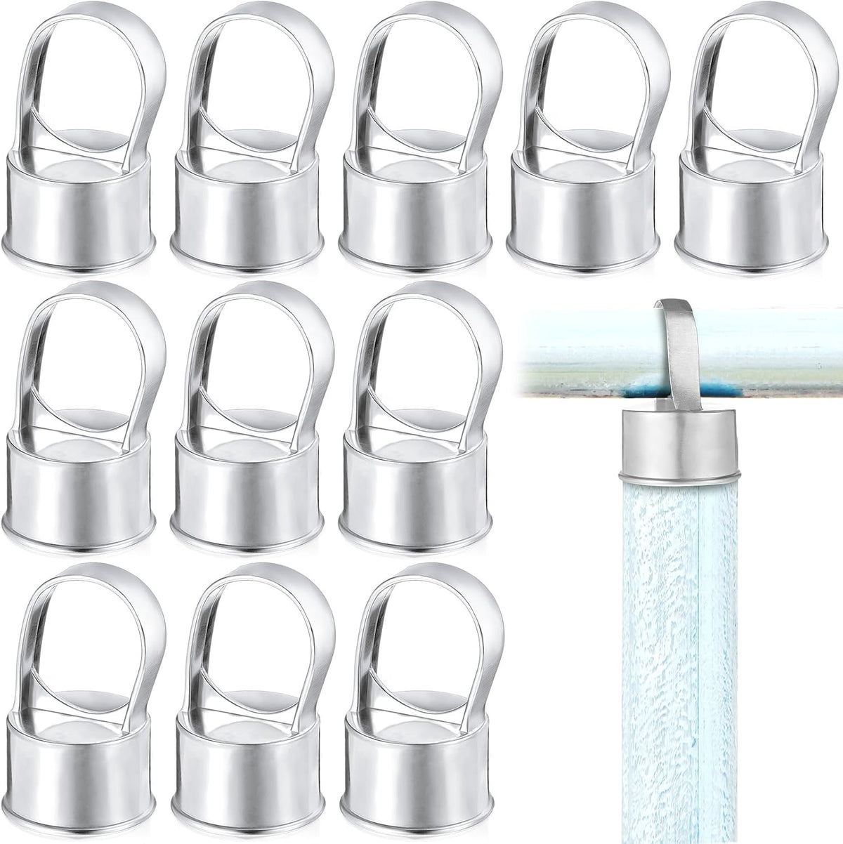 Therwen 12 pack aluminum chain link fence ring caps for 2-3/8 inch posts - view 4
