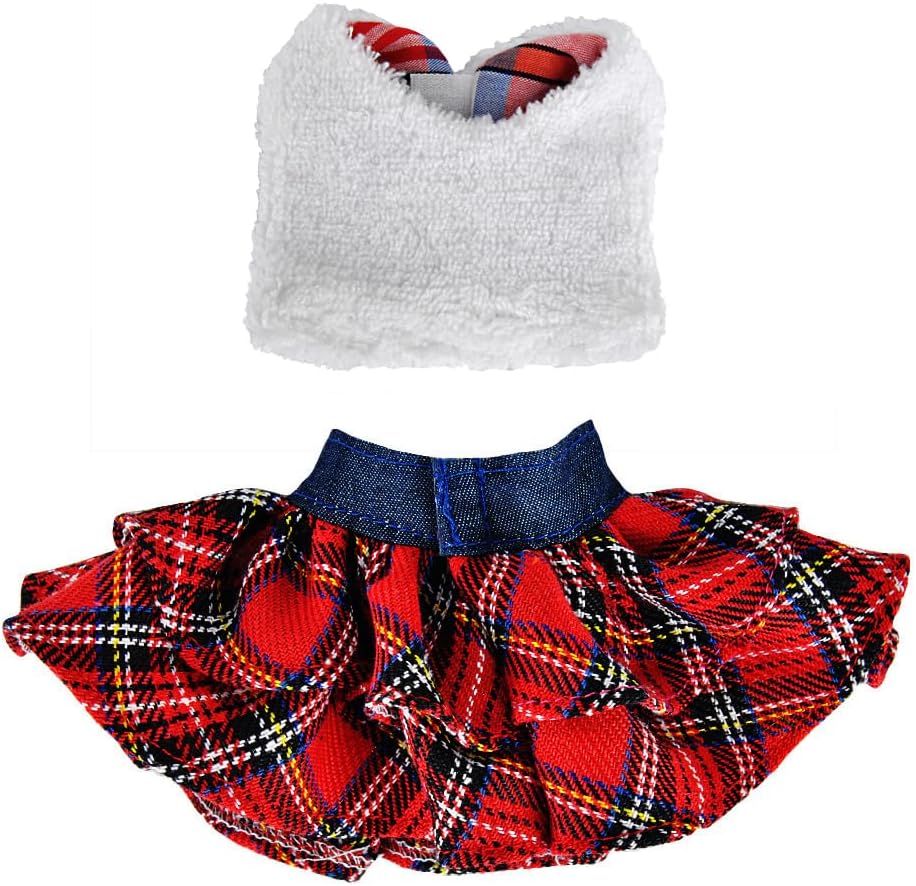 E-TING Santa Clothing Fluffy Vest+ Plaid Skirt Accessories for elf - image 2