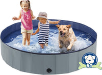 Foldable Dog Pool, Portable Pet Bath Tub and Kiddie Swimming Pool – Essentials for Dogs - 63"-2XL / Gray